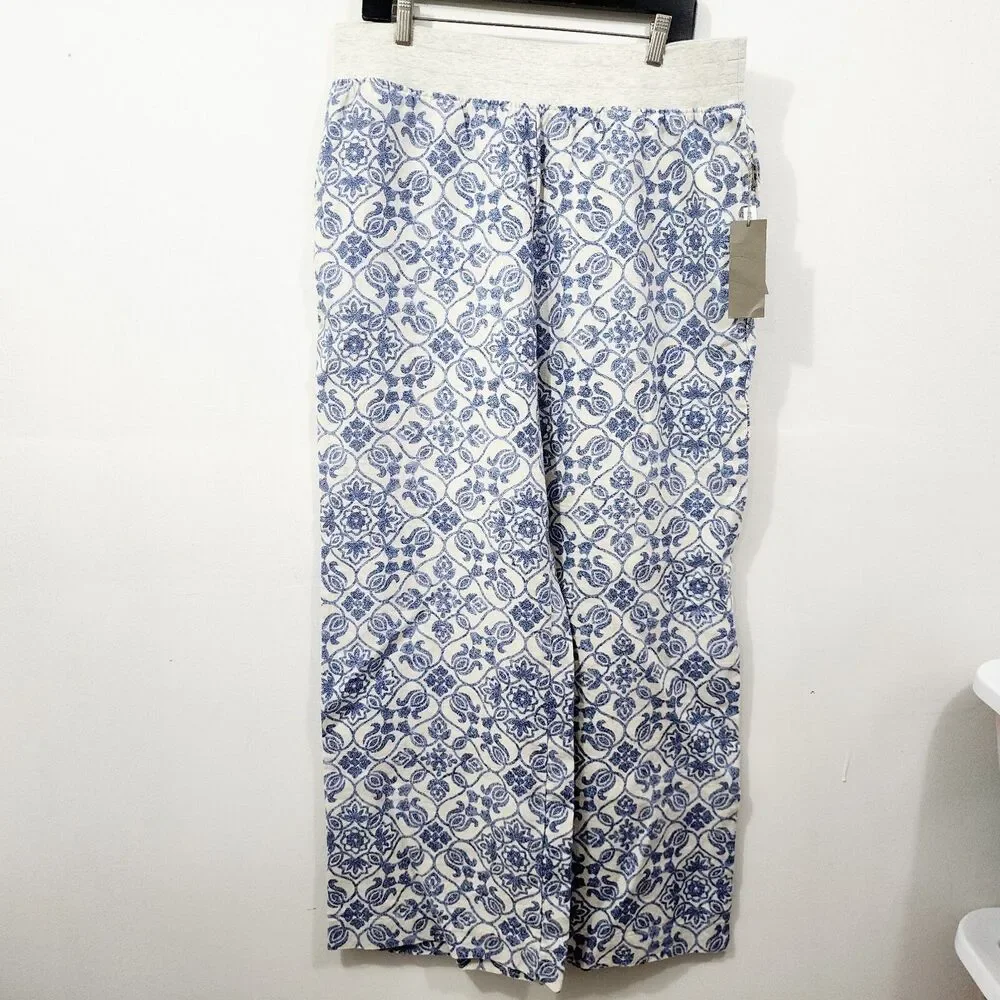 Soft Surroundings Aliso Point Full Length Wide Leg Linen Pants NWT Size L